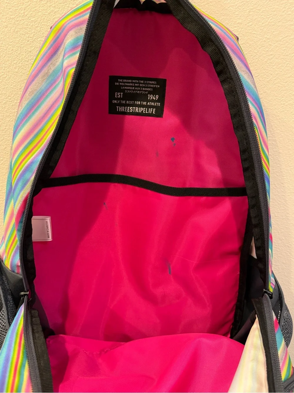 adidas Rainbow Stripe Backpack in Gray Accents - Picture 6 of 7